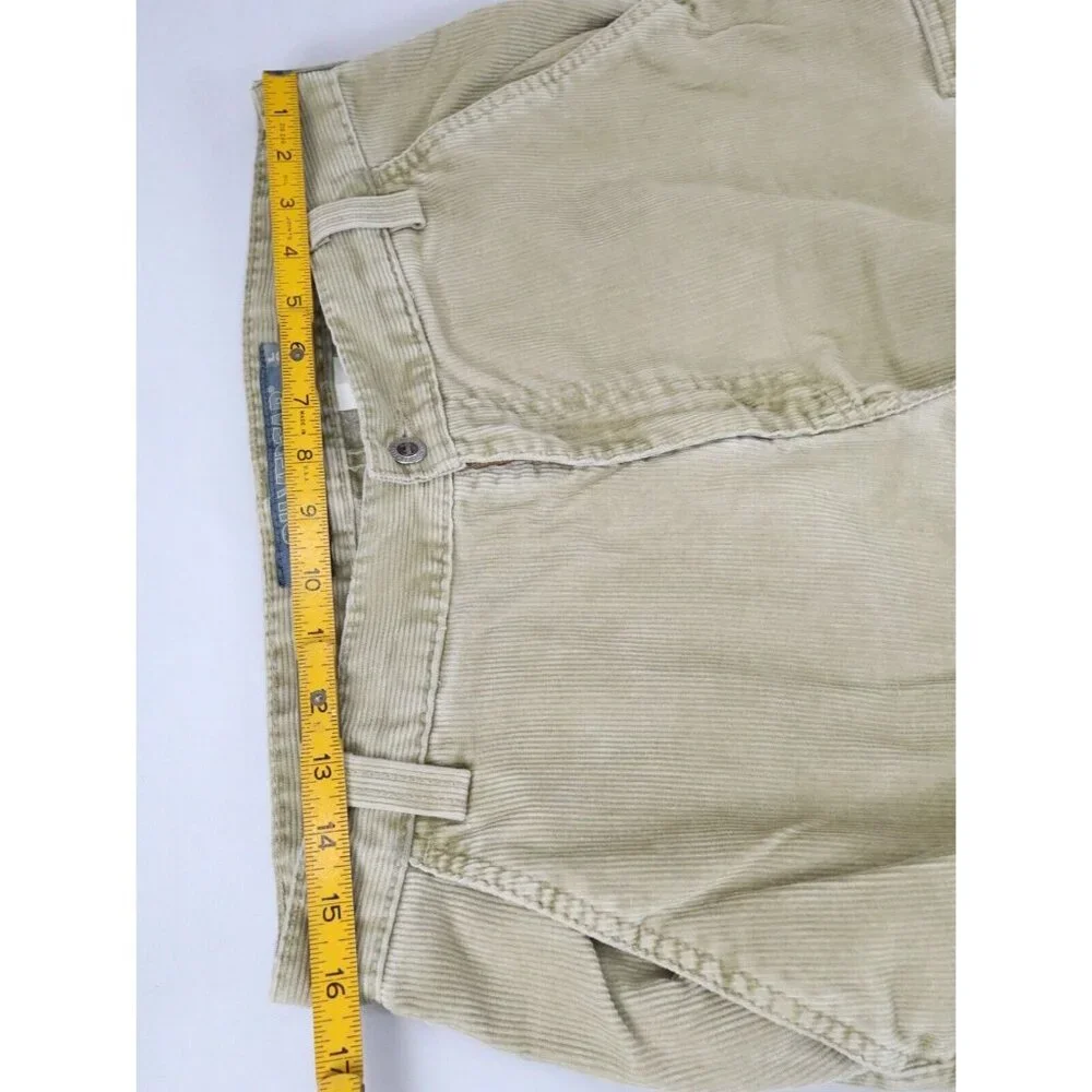 VTG Levis 90's SilverTab Pants Mens 32x30 Beige Corduroy Cargo Baggy Skater READ